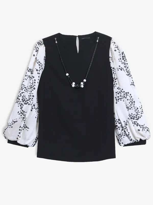 DEAL stunning printed black cotton top
