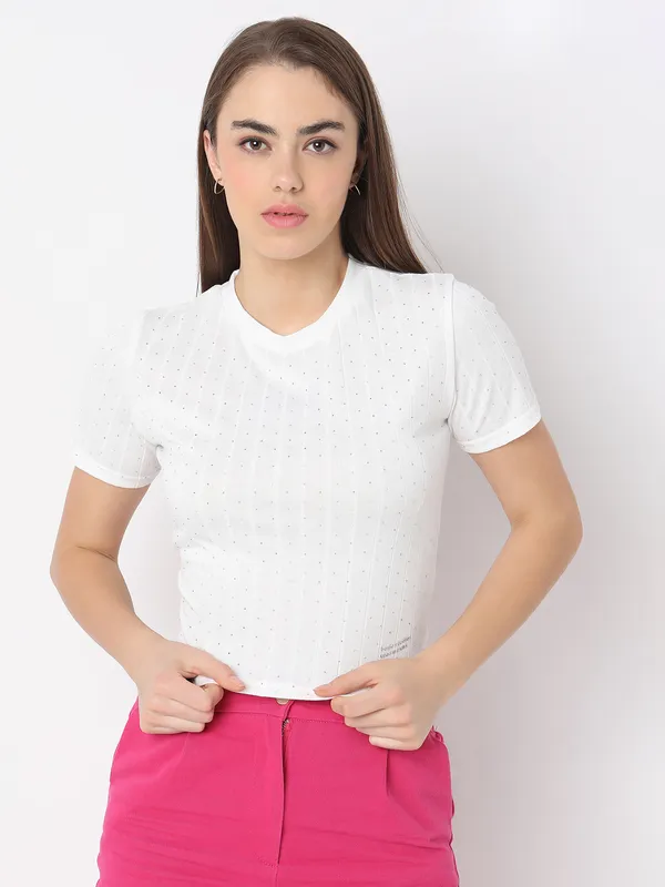 Deal white cotton crop top