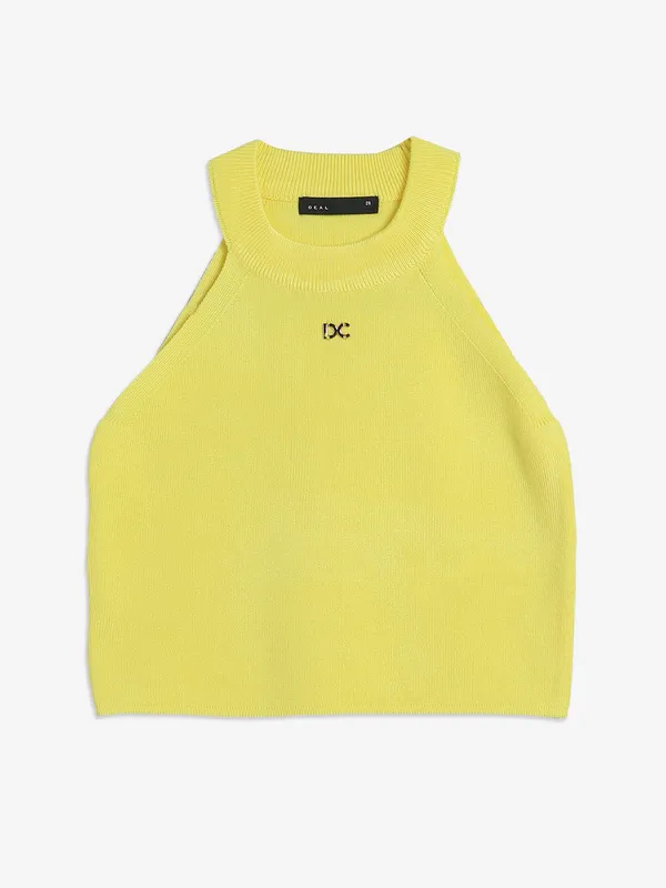 DEAL yellow knitted sleeveless top