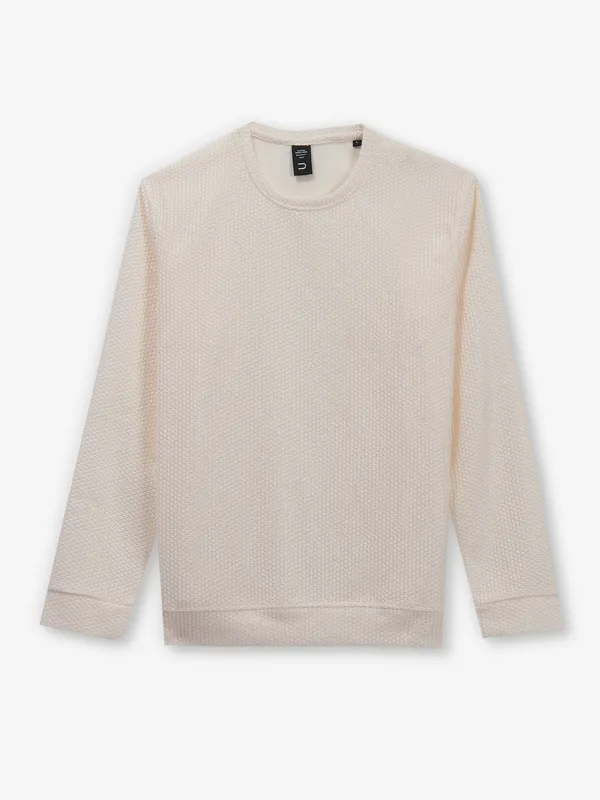 DEEPEE cream plain knitted t-shirt