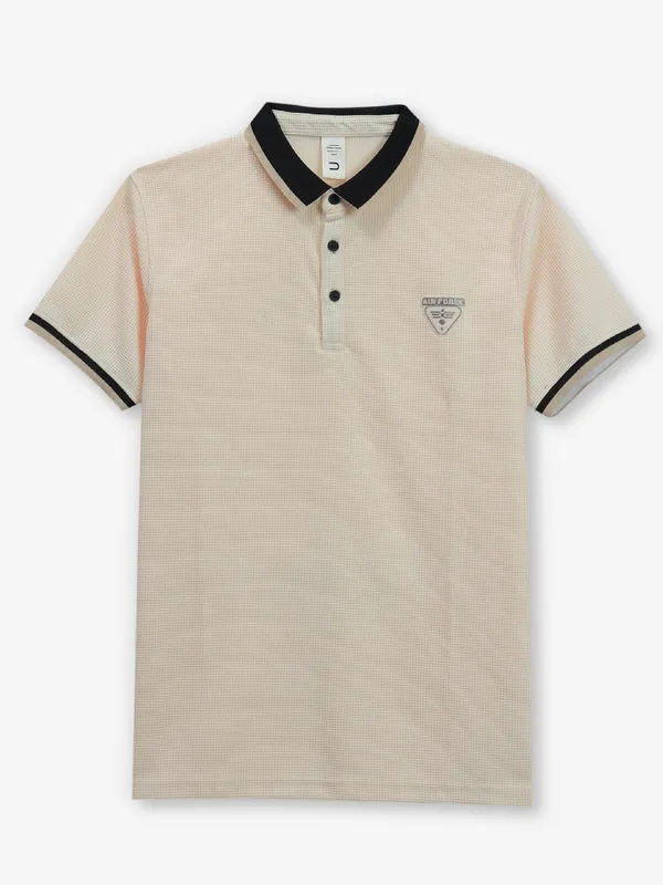 DEEPEE peach cotton polo t-shirt