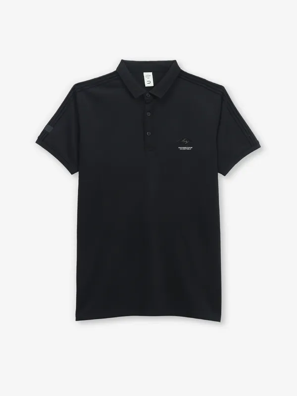 DEEPEE plain black cotton t-shirt