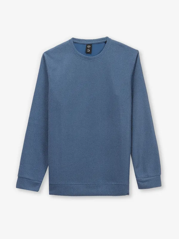 DEEPEE plain teal blue knitted t-shirt