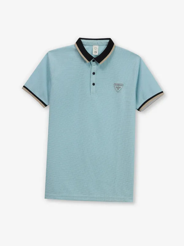 DEEPEE sky blue cotton polo t-shirt