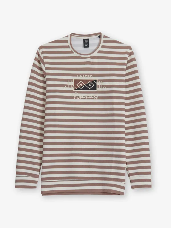 DEEPEE stripe coffee cotton t-shirt
