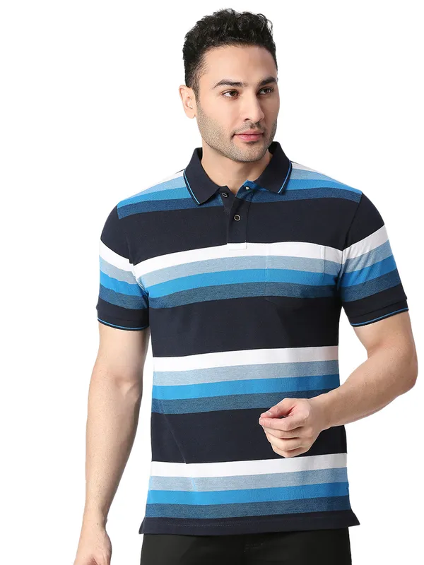 Dragon Hill black cotton stripe t shirt