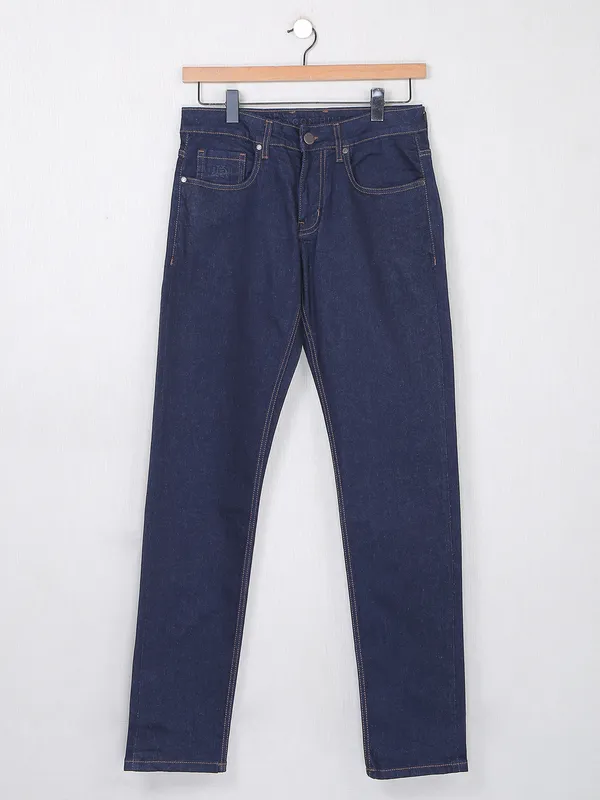 Dragon Hill denim dark blue solid men jeans