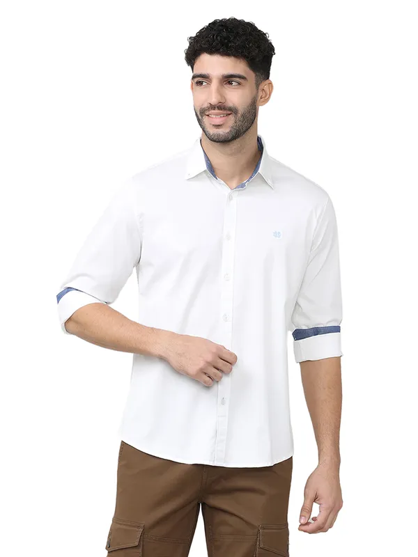DRAGON HILL plain white casual wear shirt