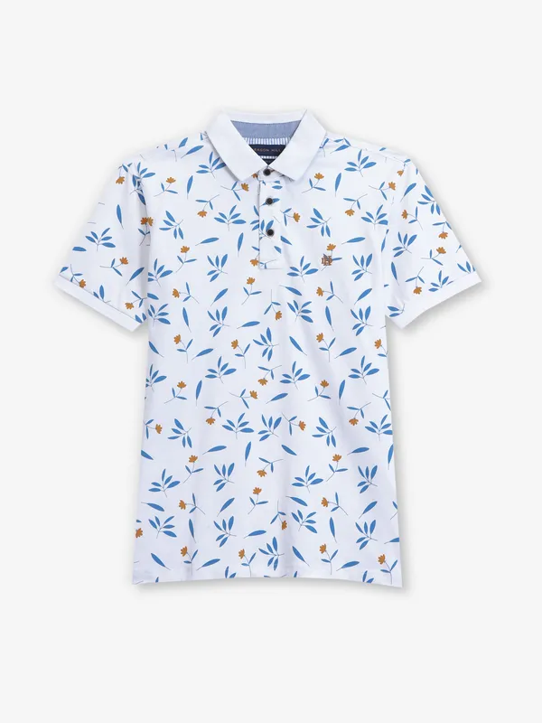 DRAGON HILL white cotton polo t-shirt