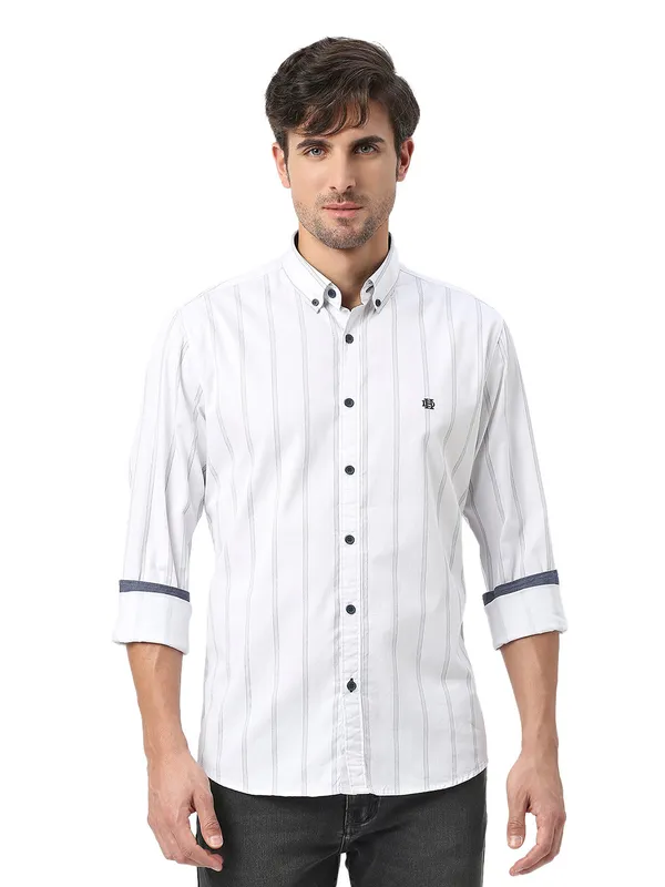 Dragon Hill white stripe full sleeve shirt