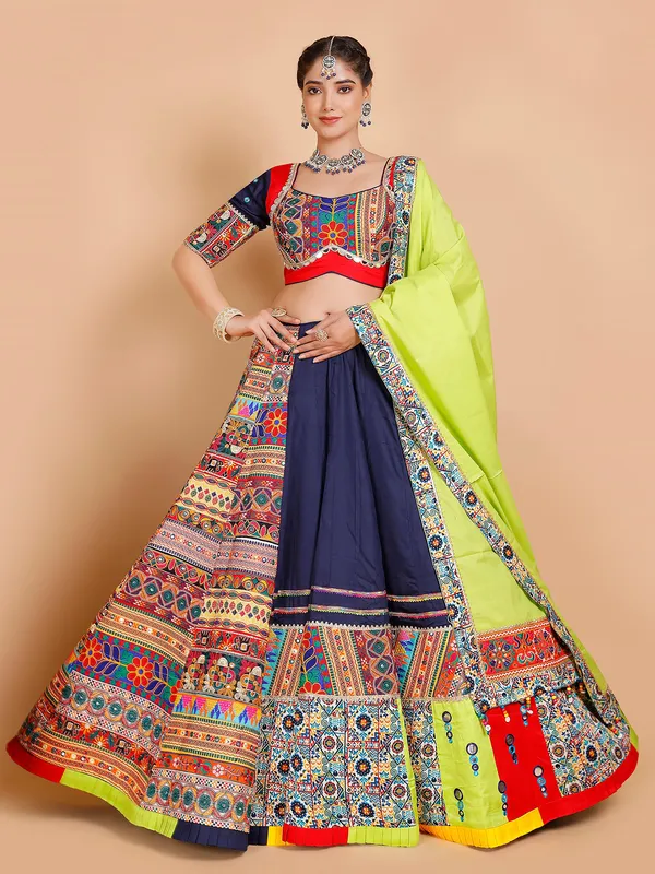 Elegant multi color cotton chaniya choli