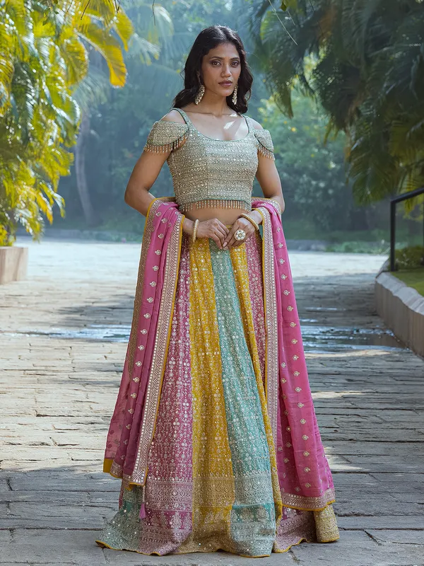 Elegant multi color lehenga choli