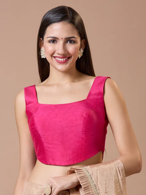 Elegant pink ready made blouse