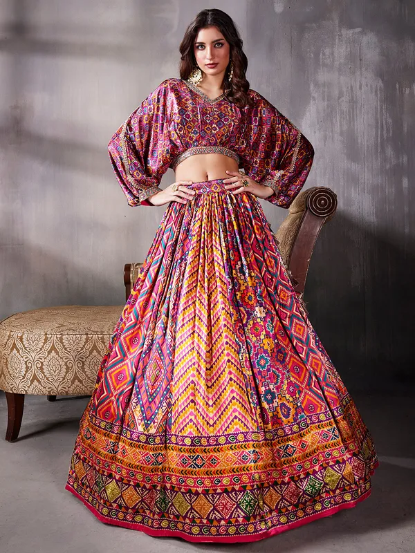 Elegant purple silk lehenga choli for wedding