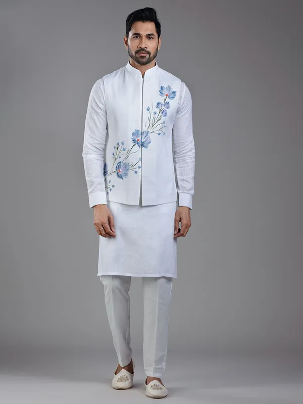 Elegant white waistcoat set for weddings