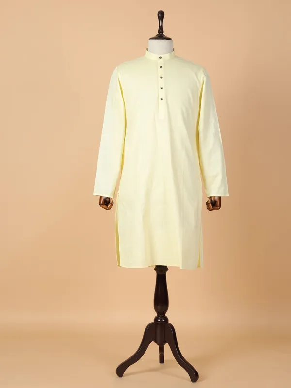 Elegant yellow cotton kurta suit