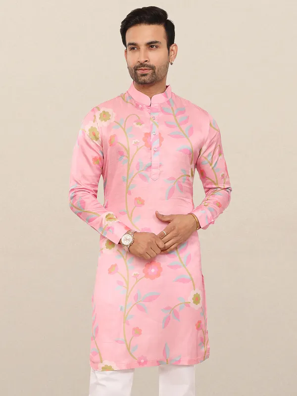 Fabulous sweet pink mens kurta