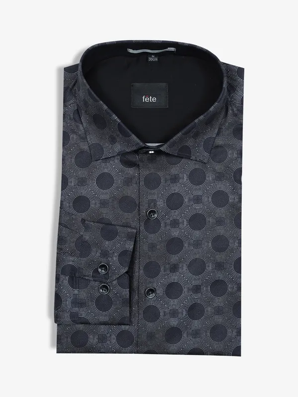 FETE black texture cotton shirt