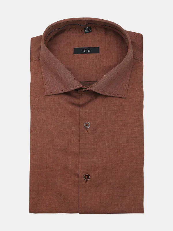 Fete formal style brown shade shirt for men