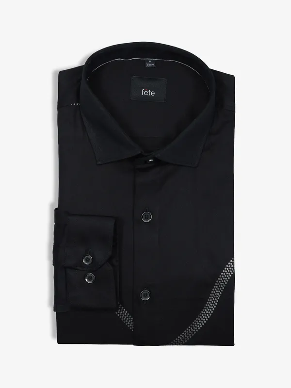 FETE plain black cotton shirt