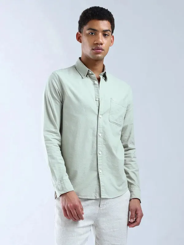 FLYING MACHINE bottle green full sleeve shirt