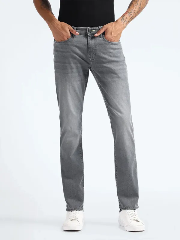 FLYING MACHINE grey washed slim fit jeans