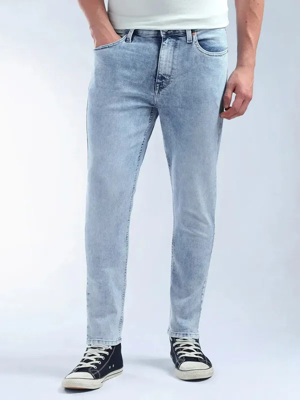 FLYING MACHINE washed light blue slim fit denim jeans