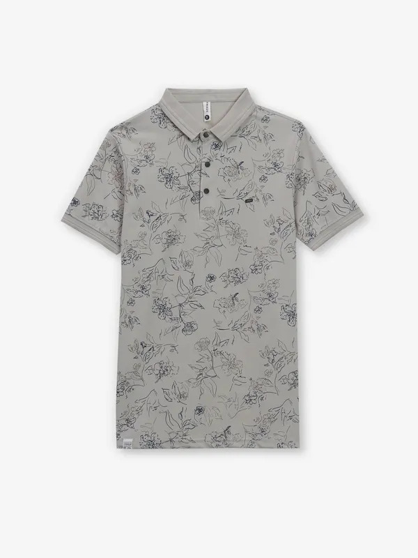 FREEZE beige cotton printed t-shirt
