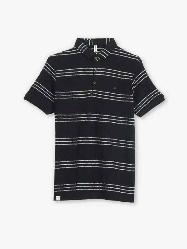 FREEZE black knitted stripe t-shirt