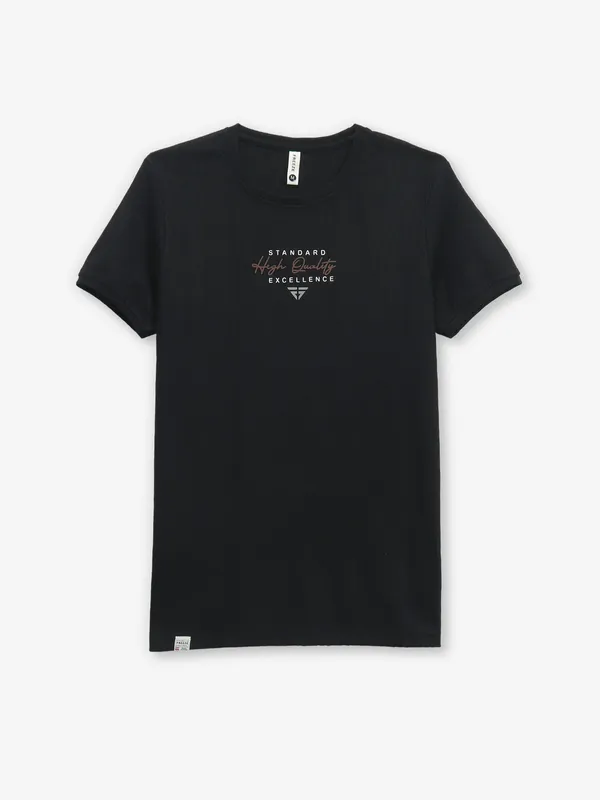 FREEZE black texture cotton t-shirt