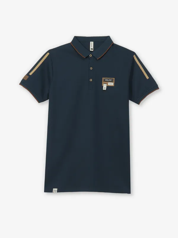 FREEZE blue cotton half sleeve t-shirt