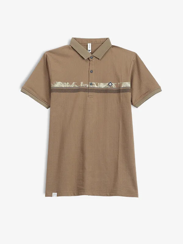 FREEZE brown cotton polo t-shirt