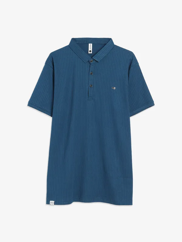 Freeze cotton blue slim fit t-shirt