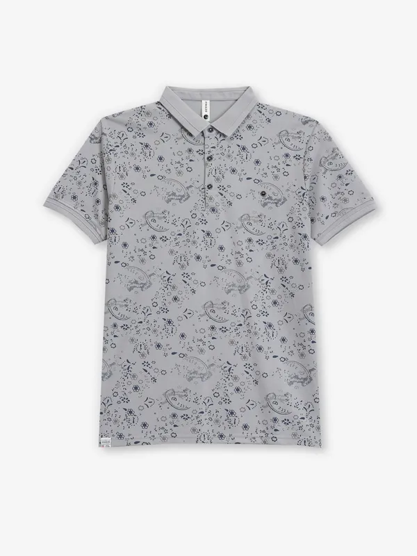 FREEZE cotton grey printed t-shirt for men