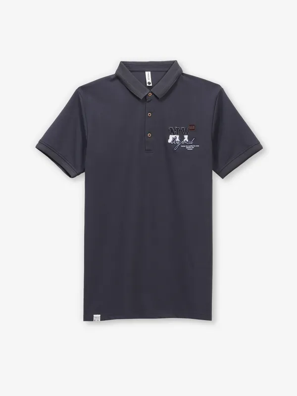 FREEZE cotton plain navy t-shirt