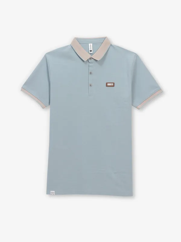 FREEZE cotton slim fit t-shirt in stone blue
