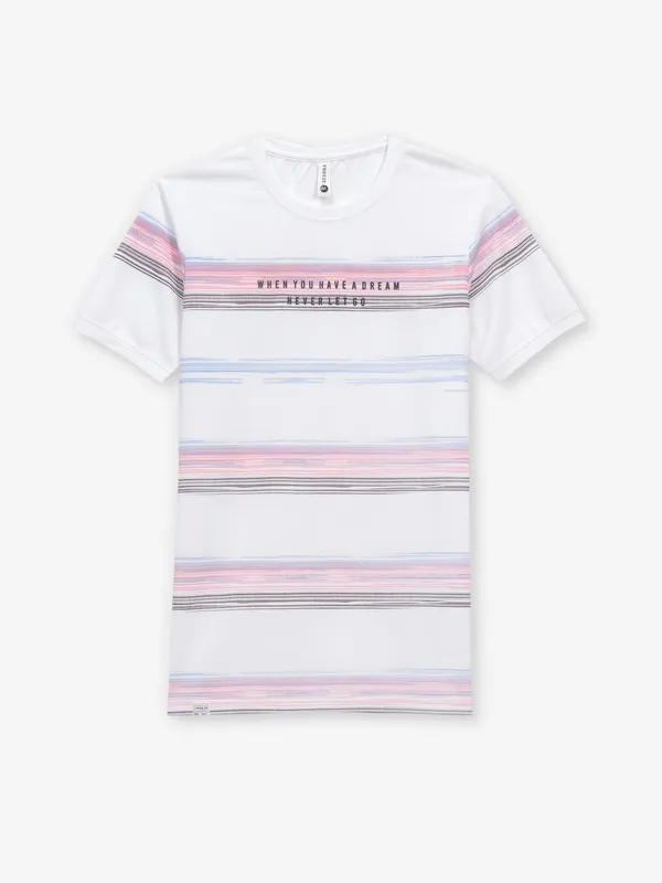 FREEZE cotton white slim fit t-shirt
