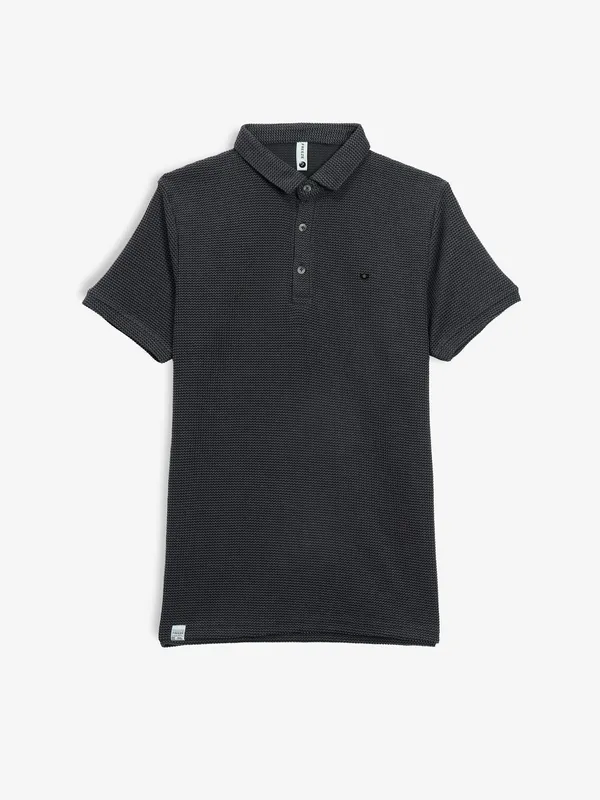 FREEZE dark brown knitted t-shirt