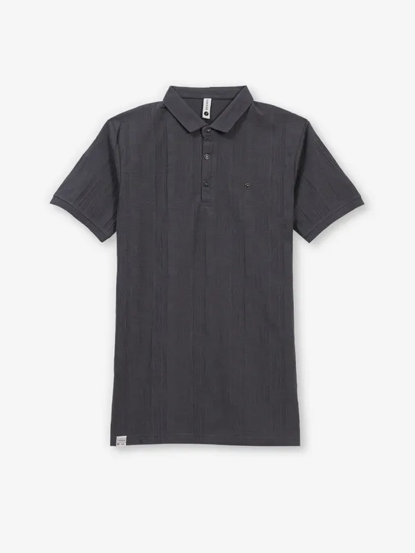 FREEZE dark grey cotton polo t-shirt for men