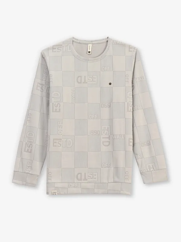 FREEZE grey texture cotton t-shirt
