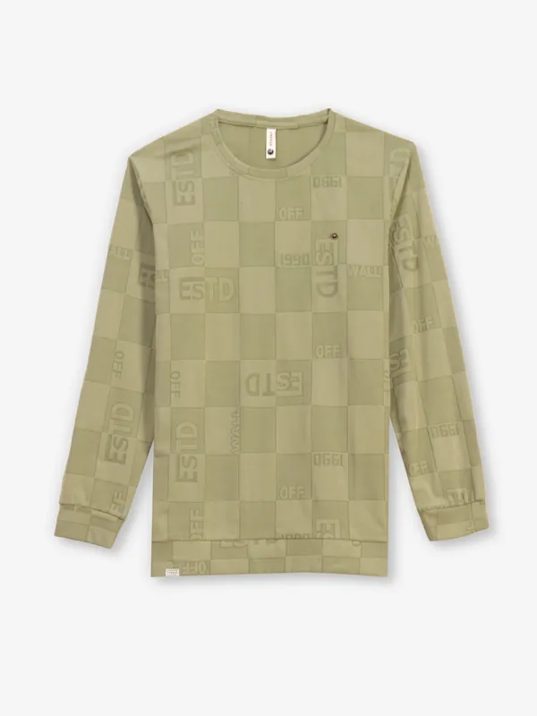 FREEZE light green texture cotton t-shirt