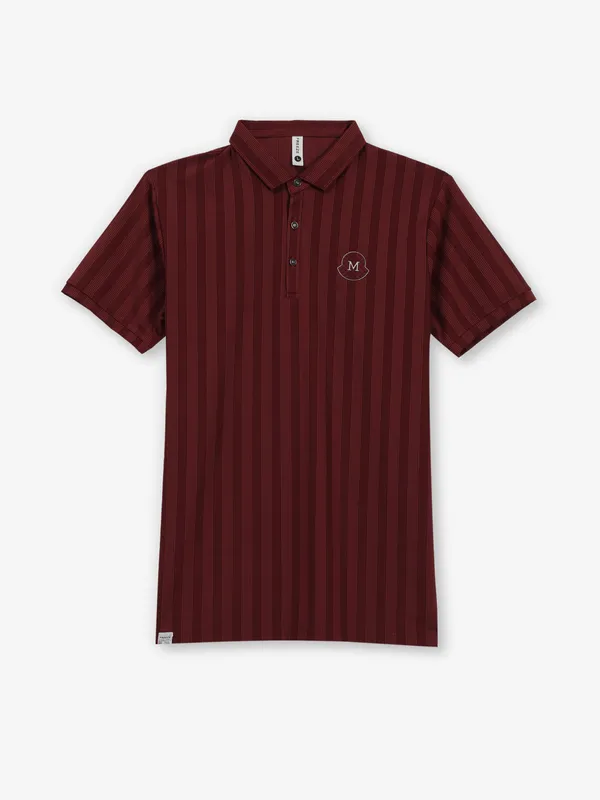 FREEZE maroon cotton polo t-shirt for men