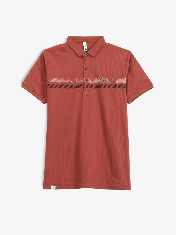 FREEZE maroon half sleeve casual t-shirt