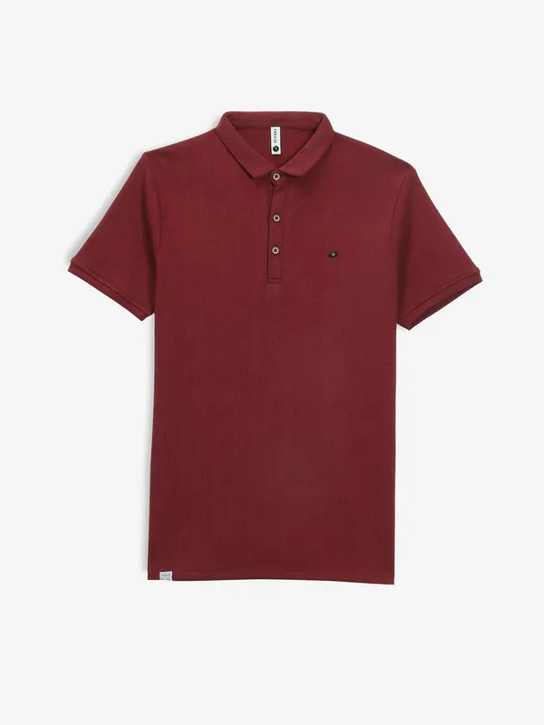 FREEZE maroon plain t-shirt