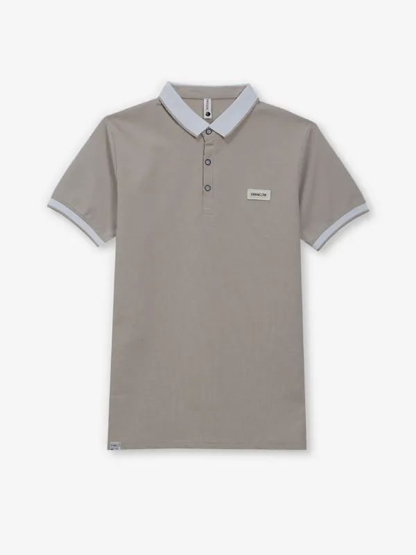 FREEZE plain beige cotton half sleeve t-shirt
