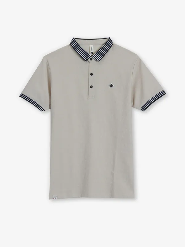 FREEZE plain beige cotton t-shirt