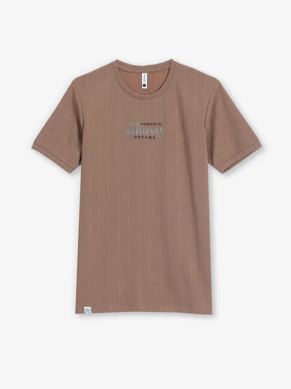 FREEZE plain brown round neck t-shirt