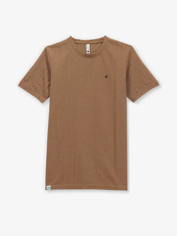 FREEZE plain brown t-shirt in cotton