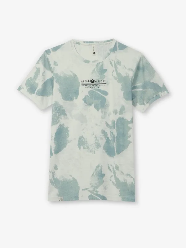 FREEZE sea green printed cotton t-shirt