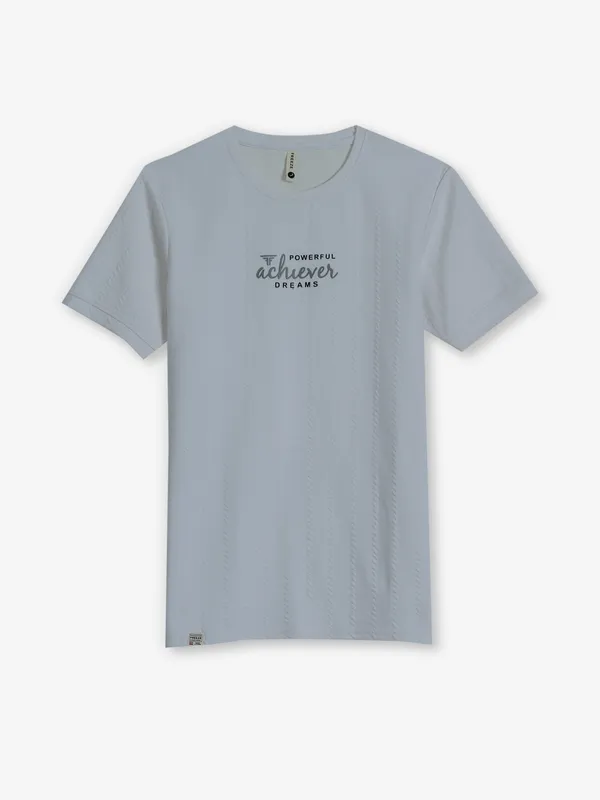 FREEZE stripe white cotton t-shirt